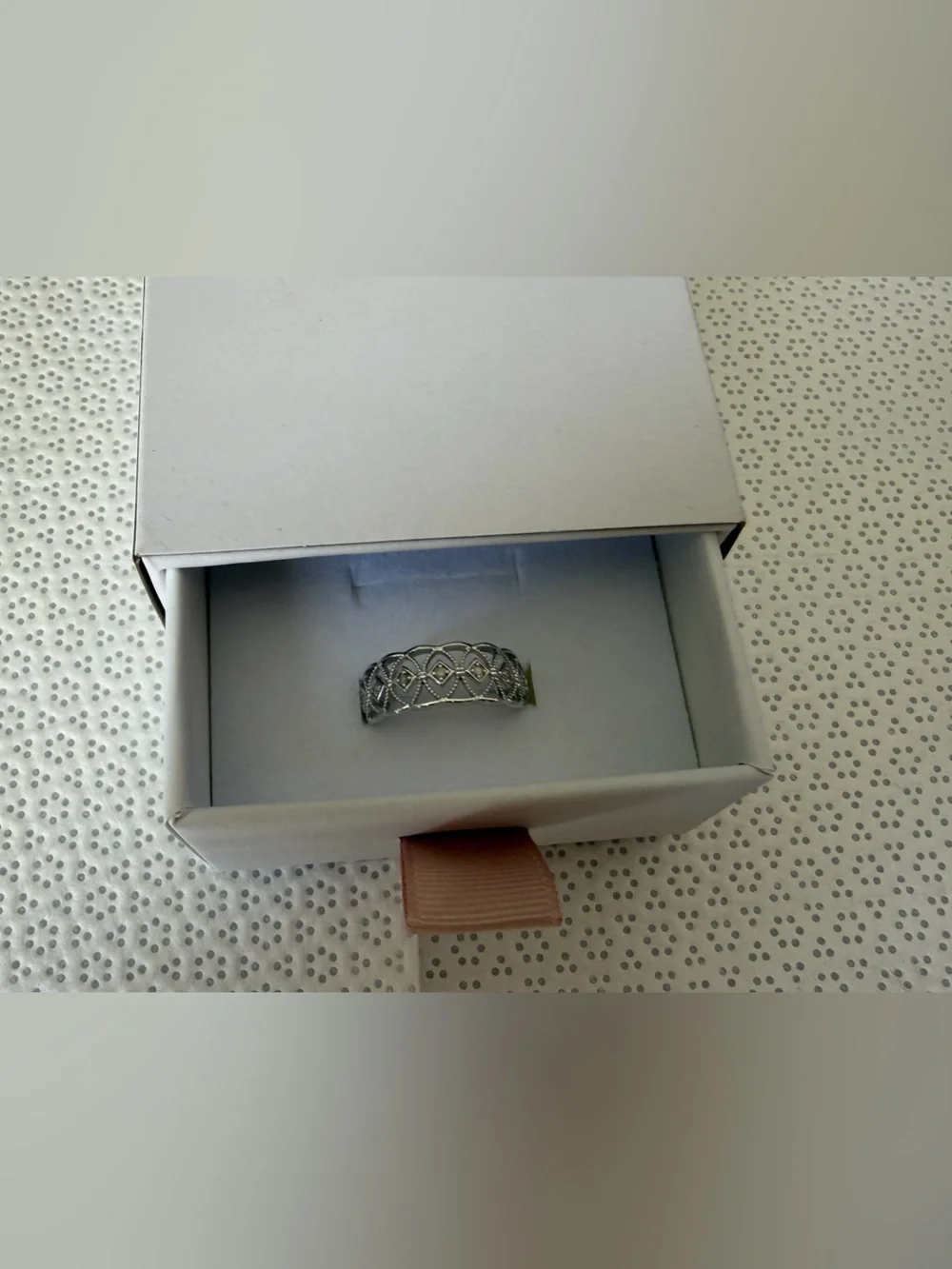 NWB DELMAR Sterling Silver Diamond Cutout Ring - 0.10ct.